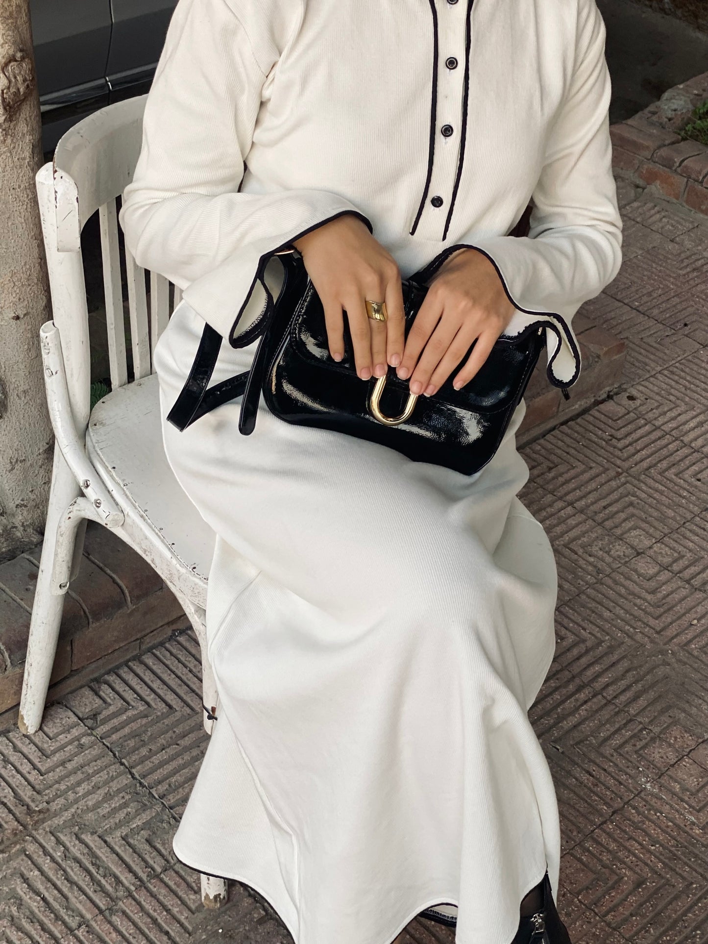 Black in White dress