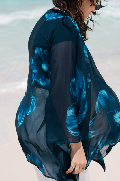 Navy petal cape