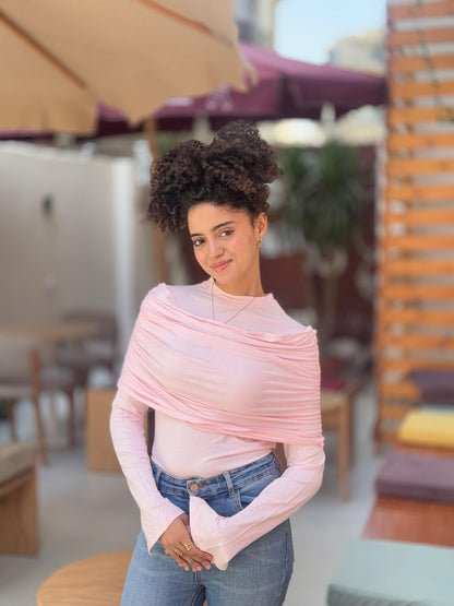 Attached offshoulder top